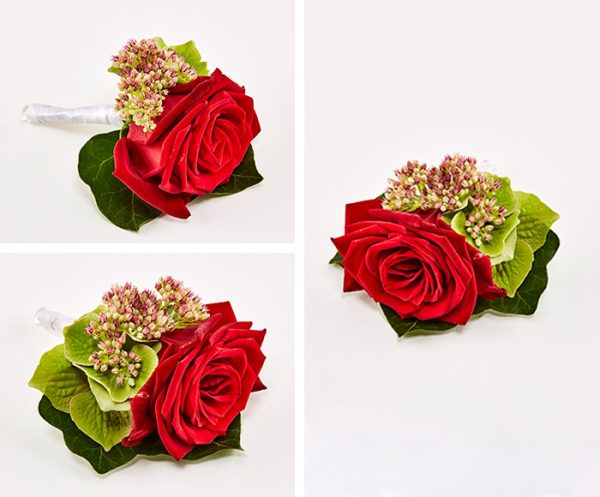 Knaphulsblomst, rød rose
