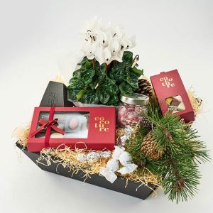 Julegavekasse der blomstrer