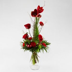 Julebuket med højde i rød