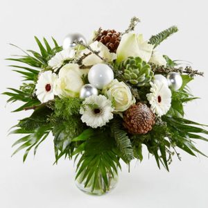Julebuket i hvid og sølv