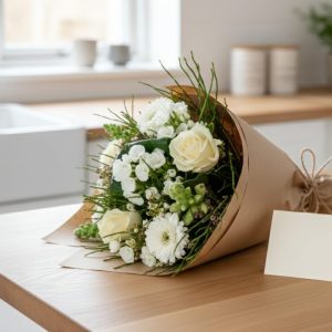 Gnistrende og ren vinterbuket