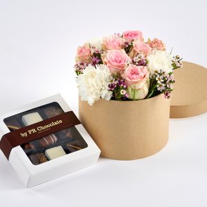 Blomsteræske med chokolade