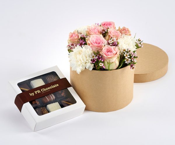 Blomsteræske med chokolade