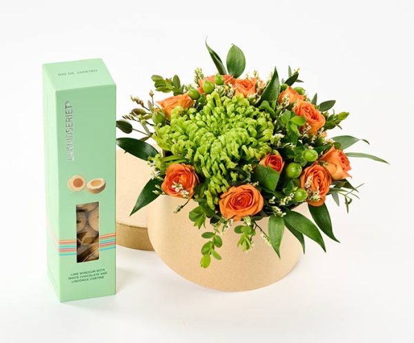 Fars blomsteræske med chokolade