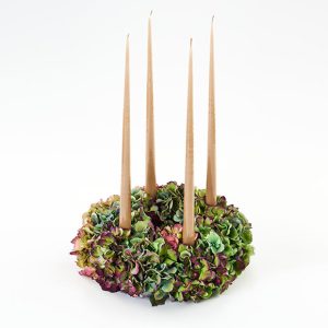 Hortensia adventskrans med stagelys