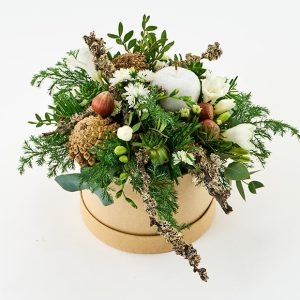 Glædelig hvid jul blomsteræske