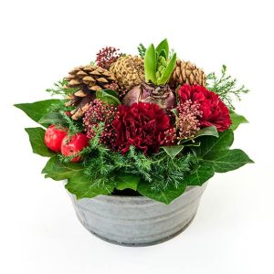 Gravpynt med hyacint og snitblomster