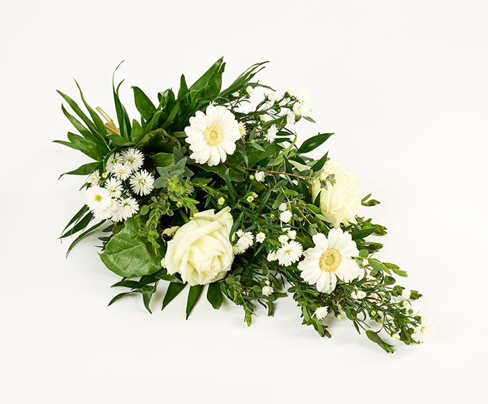 Kærligt lille farvel i hvid - Blomster til begravelse