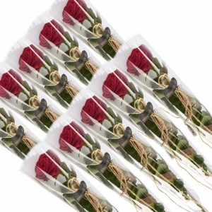 10 elegante røde roser, gavepakket
