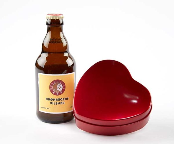Specialøl og chokoladehjerte