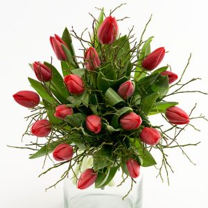 Ensfarvede tulipaner, floristens valg