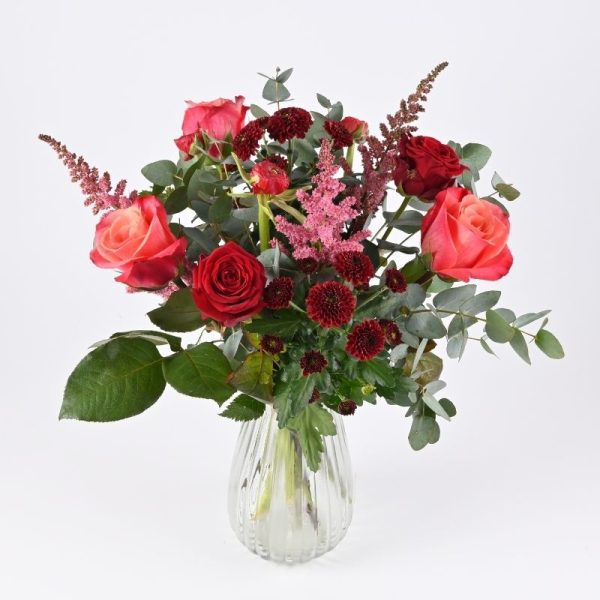 Rød elegance buket | Bloomit.dk