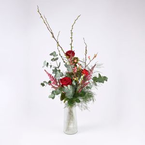 Smuk variationsbuket i rød.